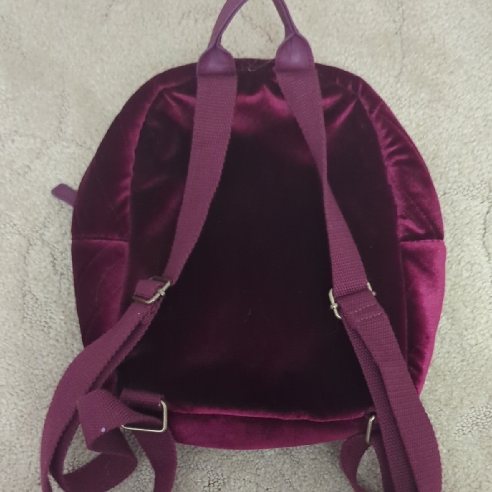 Target Burgundy Velvet Mini Backpack - Picture 4 of 5
